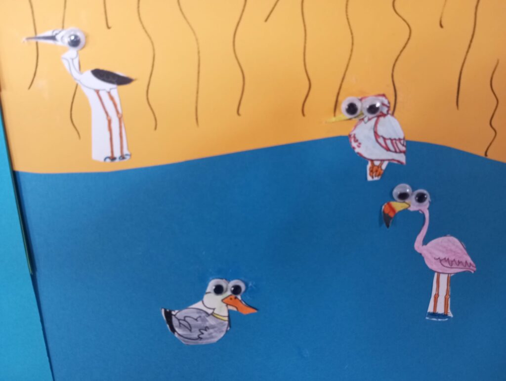 Mural de aves de humedales